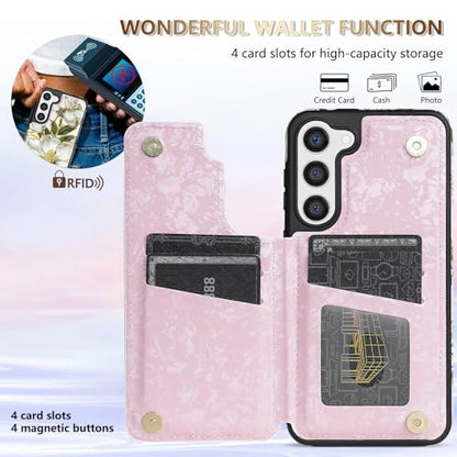 NNH Compatible with Samsung Galaxy S23 Plus Wallet Case with RFID Blocking Card Slots Folio Flip PU Leather Kickstand Double Magnetic Clasp Design Cover for Galaxy S23+(6.6 inch-Magnolia Flowers) - color: Magnolia Flowers, size: Galaxy S23 Plus 6.6 inch