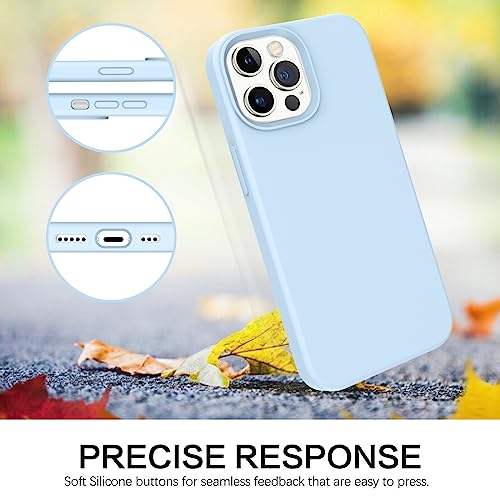 GUAGUA Compatible with iPhone 13 Pro Max Case Liquid Silicone Soft Gel Rubber Slim Microfiber Lining Cushion Texture Cover Shockproof Protective Phone Case for iPhone 13 Pro Max 6.7 Inch, Light Blue - color: Light Blue, size: iPhone 13 Pro Max