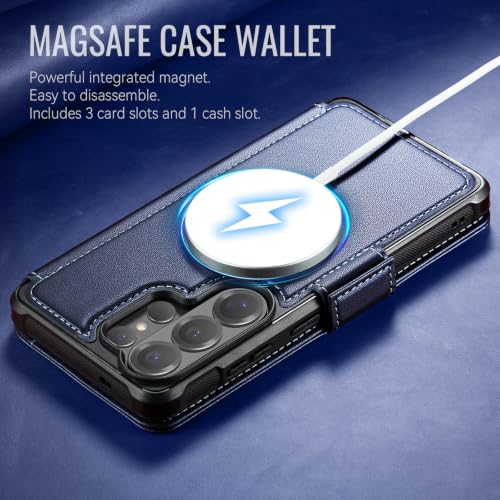 for Samsung S26 Ultra Slim Case Wallet Wireless Charging, Deepblue - color: Deep Blue, size: Samsung Galaxy S26 Ultra