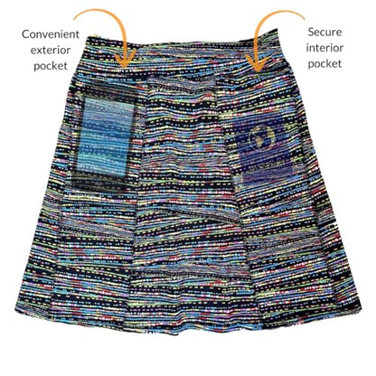 BANDI Pocketed Skirt - Women's Everyday Skirt with Pockets, UPF 50, 4-Way Stretch, Lightweight, Wrinkle-Free – Made in USA - color: Confetti, size: Medium