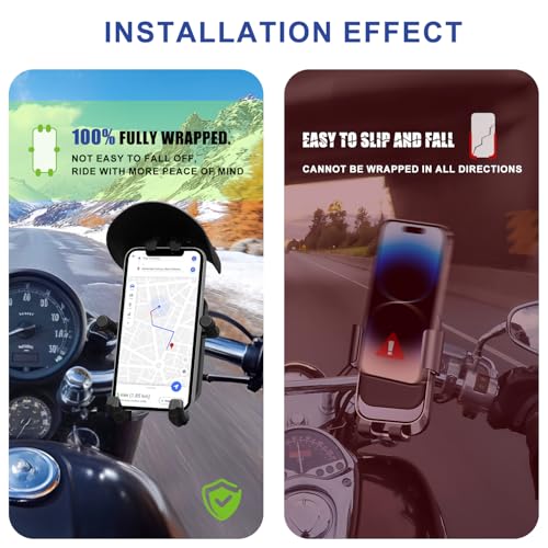 Motorcycle Phone Mount Holder Handlebar Clamp with Vibration Dampener - color: Handlebar Mount
