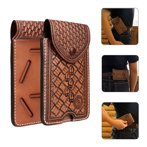 Leather Cell Phone Belt Holster EDC Case Fit for iPhone 17 16 15pro,Pixel