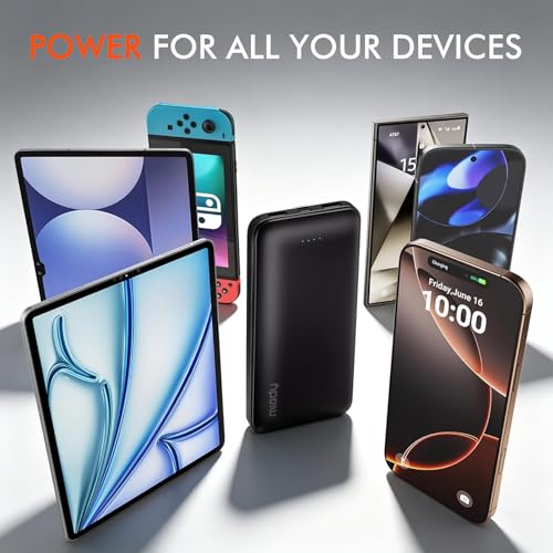 Miady 2-Pack Portable Charger 10000mAh Power Bank 22.5W Travel Battery Pack - color: Black+White
