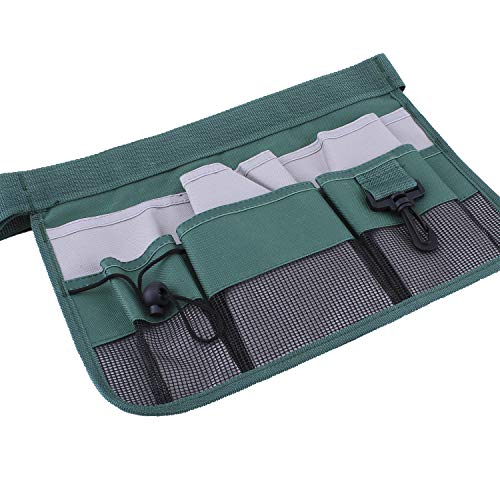 Gardening Tool Waist Bag Belt Heavy Duty Oxford Tool Apron with 7 Pockets of Different Sizes and Depth (Green) - color: Green