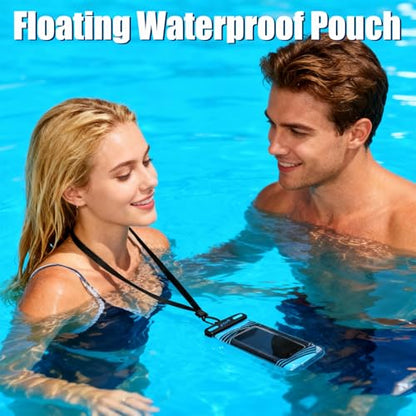 Floating Waterproof Phone Pouch 2 Pack - IPX8 Waterproof Phone Case with Lanyard, Universal Protector for iPhone 17/16/15/14/13 Pro Max Plus & Galaxy S25/S24, Yellow - color: Black and yellow