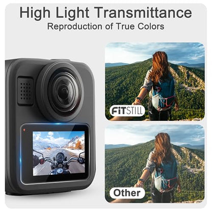 FiTSTILL Tempered Glass Screen Protector for Go Pro MAX2/MAX360 2025/MAX Fusion(2019),Scratch Resistant LCD Tempered Glass Film 9H Hardness Guard Touch Sensitive Easy Installation Accessory - size: For Go Pro max 2/2019/2025