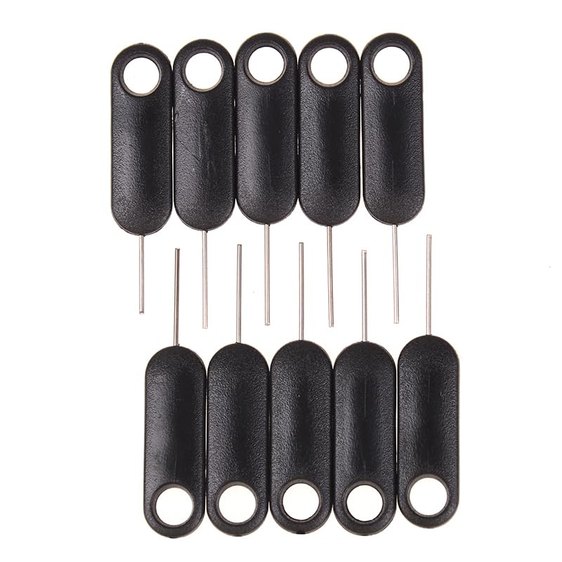 10 Pack SIM Card Pins with Keychain Hole - Universal Sim Card Tray Removal Tool