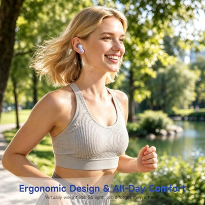 MINISO True Wireless Earbuds with Charging Case, Bluetooth 6.0 Ear Buds - color: Blue