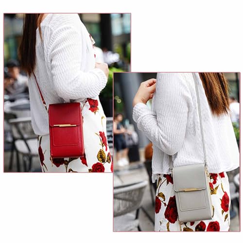 Touchscreen Phone Crossbody Bag, Multi-Card Slots & Coin Pouch, Small Crossbody Wallet for Women Travel Daily Use - color: Gray