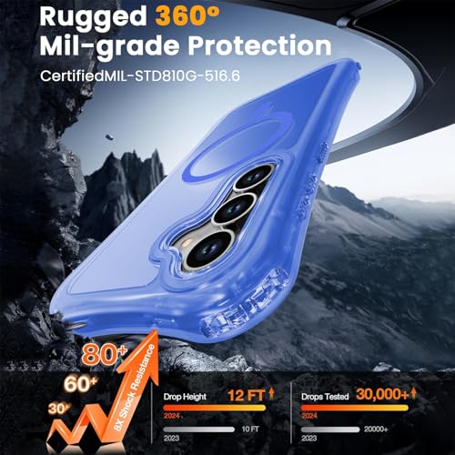 WRJ Magnetic Matte for Samsung Galaxy S26 FE Case,Samsung S25 FE Case [Fit for MagSafe][Military Grade Drop Protection] Translucent Shockproof Protective Phone Case-Ultramarine - color: Ultramarine, style: Matte
