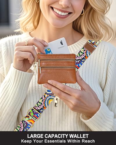 Nipichsha Crossbody Phone Strap with Wallet, Clip and Go Strap for Phone - color: Bohemian Sun