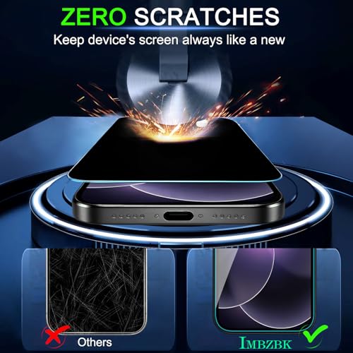 IMBZBK Privacy Screen Protector for iPhone 17e / 16e, Tempered Glass, 3+3 - color: 17e/16e-Black
