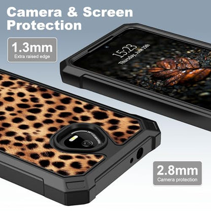 for Schok Volt Sv67q Sv67332 Case with Screen Protector, Military Grade Drop Protection, Dual Layer Hybrid Shockproof Protection TPU Phone Case for Schok Volt Sv67q, Leopard Print - color: Leopard Print