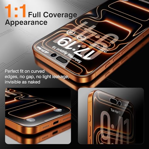 EZ-GLAZ-4+2 Pack for iPhone 17 Pro Privacy Screen Protector (6.3") - size: iPhone 17 Pro