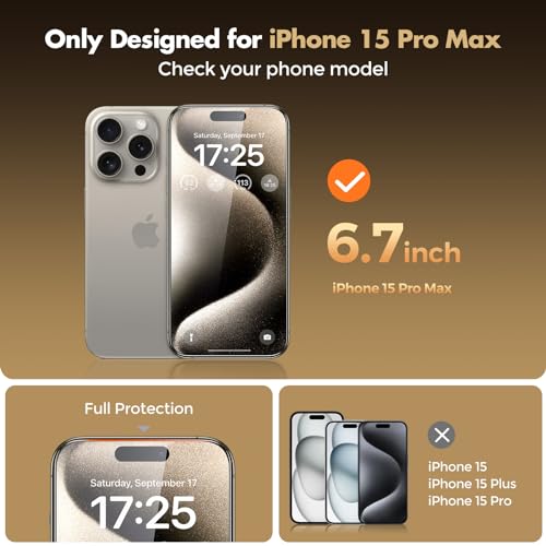 UNBREAKcable Privacy Screen Protector for iPhone 15 Pro Max, Full Coverage Shatterproof Tempered Glass[True 28°Anti Spy][9H Hardness][Easy Installation Frame]2-Pack Private Screen for iPhone 15 ProMax - size: iPhone 15 Pro Max