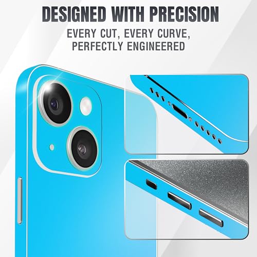 2Pcs Skin Wrap Compatible for iPhone 14 – Slim Decal Vinyl Protective Film for Sides & Back – Sleek Fit, Premium Look – Compatible with All iPhone 14 Cases - Matte Ocean Blue - color: Matte Ocean Blue