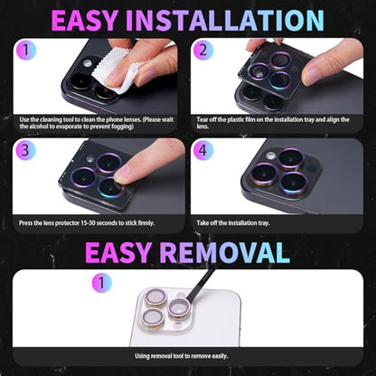 Camera Lens Protector for iPhone 15 Pro/15 Pro Max, Dark Blue - color: Dark Blue