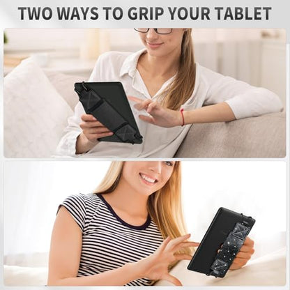 MoKo 2 Pack Hand Strap for 6-8" Kindle eReaders Tablets, Black+Shiny Black - color: Black+Shiny Black