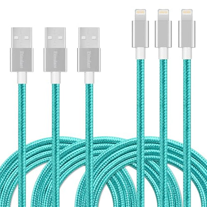 iPhone Charger 10ft 3Pack MFi Certified Long Lightning Cable Nylon Braided USB Charging/Data Sync Cord Compatible with iPhone 13 12 11/X XS XR/8 7 6 6s Plus/SE/5 5c 5s,iPad Pro Air Mini 5 4 3 (Blue)