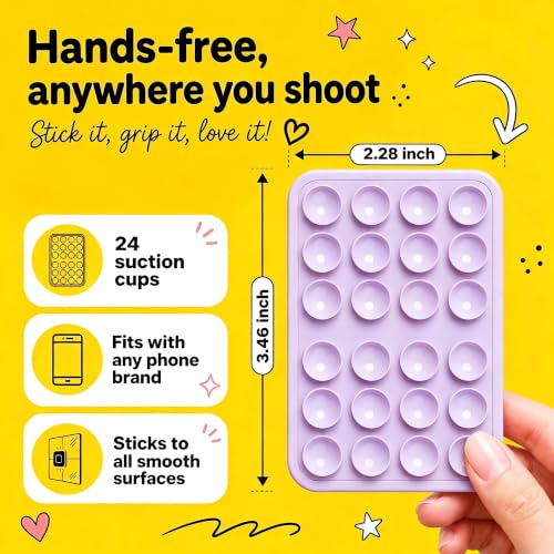 Magnetic Suction Sticky Phone Grip for iPhone 12-17 Series, Lavender - color: Lavender