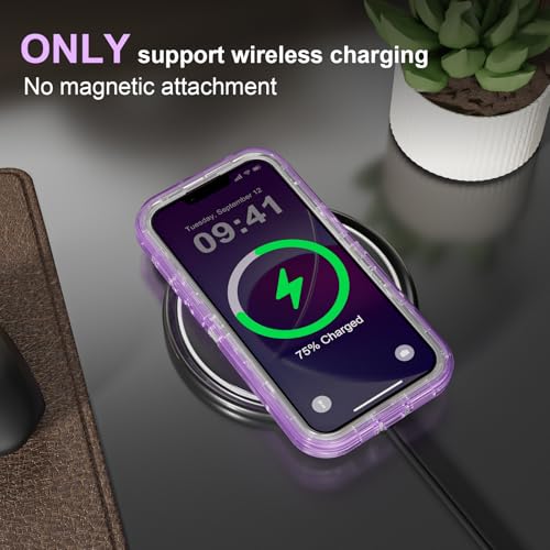 Follaroma for iPhone 12 Pro Max Case, 6.7 inch, Crystal Purple | Heavy Duty Shockproof Protection Phone Cases, Anti-Drop, Military Grade Dual Layer Transparent Rugged Protective Cover - color: Purple, size: iPhone 12 Pro Max 6.7‘’