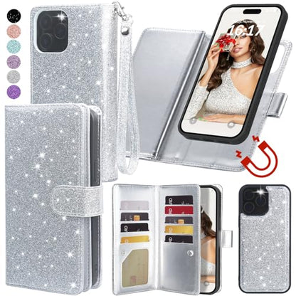 Varikke for iPhone 13 Pro Max Case Wallet Magnetic Detachable, Silver - color: (Standard) Silver, size: iPhone 13 Pro Max 6.7"