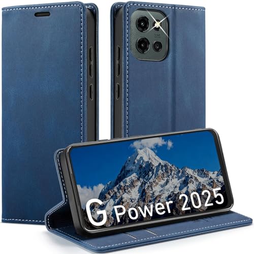 Moto G Power 2025/G Power 2026 Wallet Case with [RFID Blocking],Blue | Card Holder, Kickstand, Magnetic, Soft Leather Flip Case Wallet for Moto G Power 2025/G Power 2026 - color: Blue, size: Moto G Power 2025/2026 6.8"