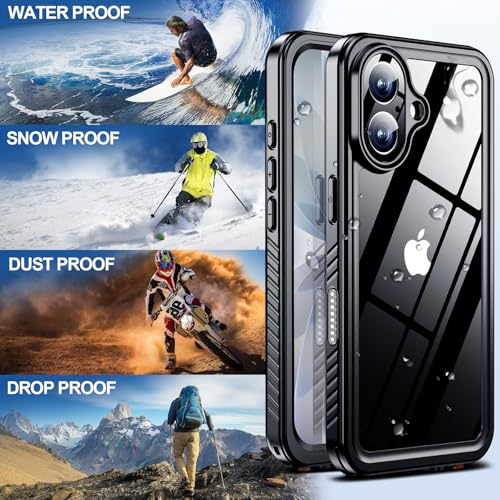 MOZOTER for iPhone 17 Case Waterproof,[IPX8 Underwater Case][Full Body Shockproof & Military Dropproof] Clear Sound Quality Built-in Screen Protector for iPhone 17 6.3 inch-Black - size: For iPhone 17-6.3"