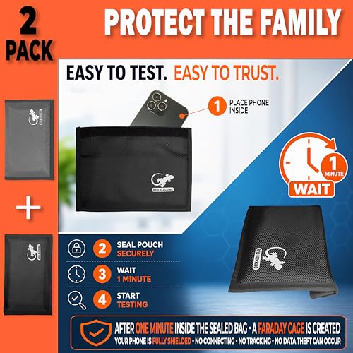 Faraday Bag Anti-Tracking GPS RFID Car Key Signal Blocker Wallet Shielding Pouch Protective Case for Cell Phone Car Key FOB, Data Privacy, Electronic Device Security (2 PACK - BLACK AND GRAY) - color: 2 PACK - BLACK AND GRAY