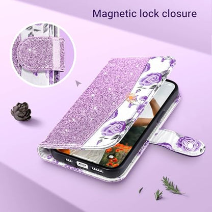 ULAK Compatible with iPhone 16 Pro Wallet Case with Card Holder, PU Leather Case with Kickstand Card Slots Wrist Strap, Durable Shockproof Protective Cover 6.3 Inch, Purple - color: Purple, size: iPhone 16 Pro - 6.3 inch