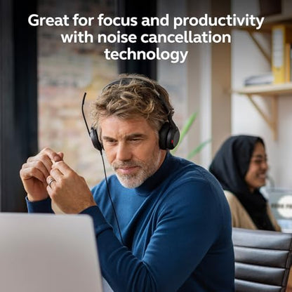 Jabra Evolve2 50 Wired Dual-Ear USB Headset with Microphone, Black - style: All Platforms, Dual Ear