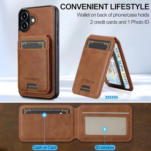 L3 2 in 1 Detachable Leather Wallet and Phone Cases Compatible with iPhone 17 Case with Card Holder RFID Blocking, Compatible with Magsafe Charging 6.3 Kickstand (Brown, IP 17) - color: Brown, size: 6.3 inches
