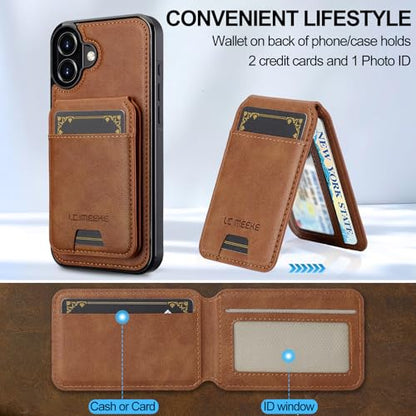 L3 2 in 1 Detachable Leather Wallet and Phone Cases Compatible with iPhone 17 Case with Card Holder RFID Blocking, Compatible with Magsafe Charging 6.3 Kickstand (Brown, IP 17) - color: Brown, size: 6.3 inches