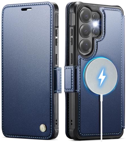for Galaxy S25 Ultra Slim Wallet Case Wireless Charging, Deep Blue - color: Deep Blue, size: Samsung Galaxy S25 Ultra