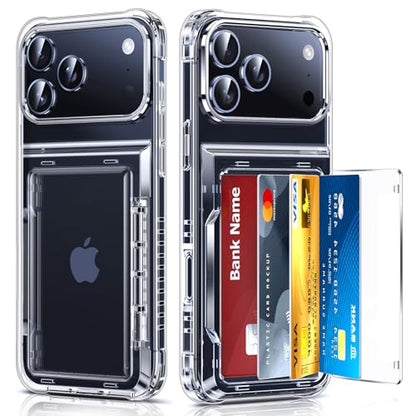 LeYi for iPhone 17-Pro-Max Case Wallet with Card Holder Women Men Clear | i Phone 17 Promax Funda para Credit Cards Slot Phone17 17pro Maxcase Walli Shockproof iohone 17promax Purse - color: Clear, size: iPhone 17 Pro Max 6.9''