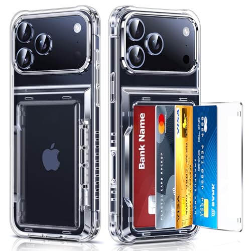 LeYi for iPhone 17-Pro-Max Case Wallet with Card Holder Women Men Clear | i Phone 17 Promax Funda para Credit Cards Slot Phone17 17pro Maxcase Walli Shockproof iohone 17promax Purse - color: Clear, size: iPhone 17 Pro Max 6.9''