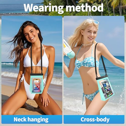 PEDVSTY Large Waterproof Phone Pouch with Sealing Strip, Floating Dry Bag | Expandable Space, Double Seals, IPX8 Waterproof Bag, Touch Screen, Fit All Phones, Kayak Pool Beach Cruise Essentials, Green - color: Green, size: Large (Up to 8.5")