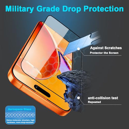9H+ Tempered Glass for iPhone 17 Pro Max Screen Protector with Auto Dust Removal Installation Frame Military Grade Protection (Scratch, Shatter, Drop Resistance) Full Edge Coverage 6.9" 2025, 2 Pack - size: iPhone 17 Pro Max