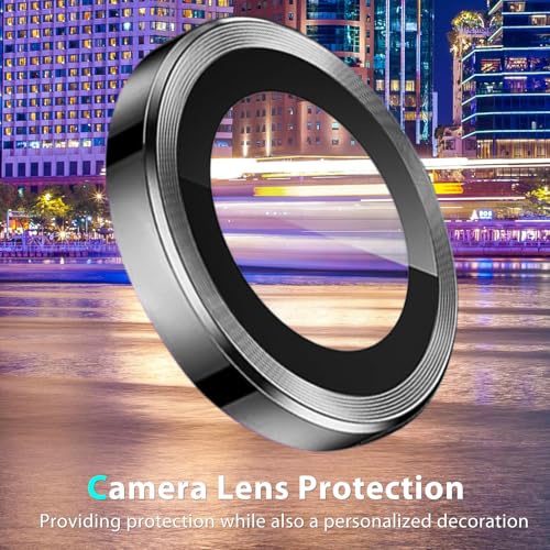 Zeking (2 Set) Camera Lens Protector Compatible with Motorola Signature 5G, Scratch-Resistant HD Clarity Ultra-Thin 9H Tempered Glass with Aluminum Edging, Individual Metal Lens Cover (Black) - color: Black