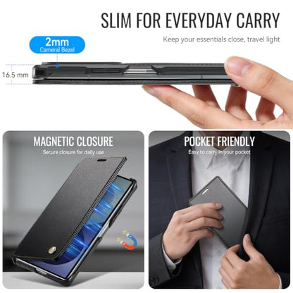 for Samsung Galaxy Z Fold 8 Ultra - Case Wallet Slim, Black - color: Black, size: Samsung Galaxy Z Fold 8 Ultra