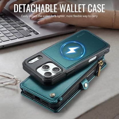 for iPhone 17 Pro Max - Phone Case Wallet Magnetic, Turquoise - color: Turquoise, size: iPhone 17 Pro Max