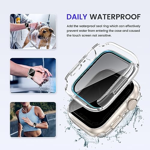 Goton Privacy Waterproof Case for Apple Watch 45mm Series 9/8/7 - color: Clear, size: 45mm