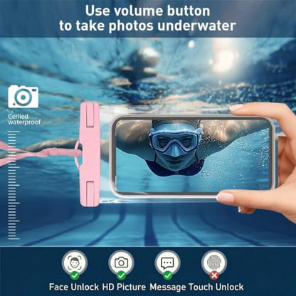 Waterproof Phone Pouch Compatible for iPhone 7in - Peach Pink, 1 Pc | IPX8 Waterproof Case, Beach Travel Must Haves, Beach Essential, Dry Bag, 1 Pack, for iPhone 17/16/15/14/13/12 Pro Max - color: B3-Peach Pink