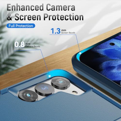 for Samsung Galaxy S23 Case with HD Screen Protector, Dual Layer Military Grade Drop Tested, Heavy Duty Rugged Shockproof Non-Slip Outdoor Protective Cover, Blue - color: Blue