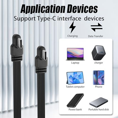 YACSEJAO 90 Degree USB C to USB C Cable,15cm/0.5ft, Side to Side Angle