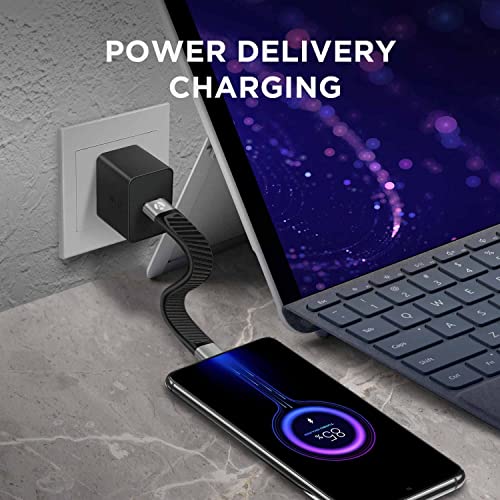 Short USB-C to USB-C Fast Charger Cable, 5 inch, 20 Gbps, 100W, Thunderbolt 3/4/5 & USB4 Compatible, for iPhone 15 & 16, iPad, MacBook, Samsung Galaxy, Tablets, Laptops - style: USB-C to C (20G, 100W)