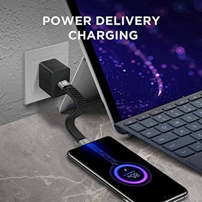 Short USB-C to USB-C Fast Charger Cable, 5 inch, 20 Gbps, 100W, Thunderbolt 3/4/5 & USB4 Compatible, for iPhone 15 & 16, iPad, MacBook, Samsung Galaxy, Tablets, Laptops - style: USB-C to C (20G, 100W)
