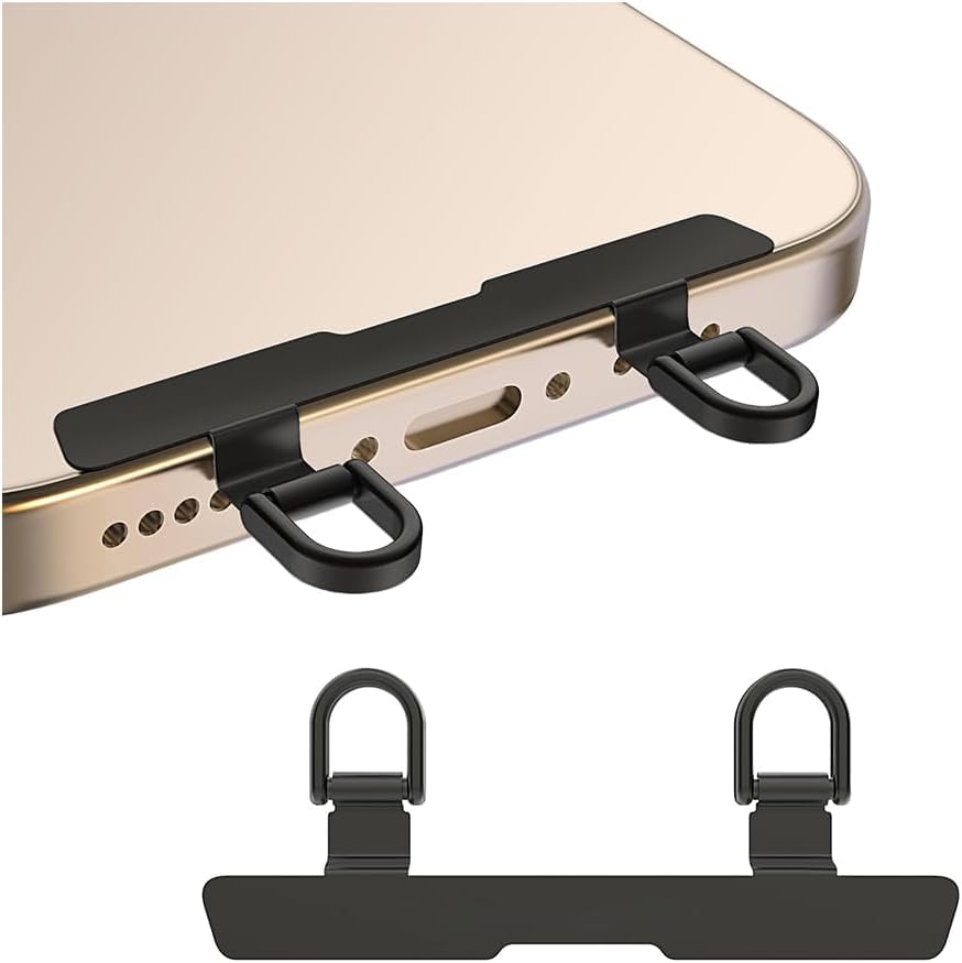 Phone Tether Tab, Bending Design 0.2mm Ultra-thin Stainless Steel Cellphone Lanyard Metal Patch Tether Tab - color: F