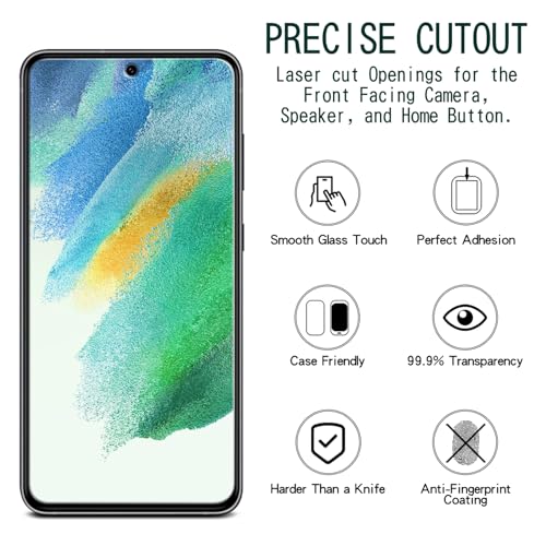 KAREEN Screen Protector for Samsung Galaxy S21 FE 5G Tempered Glass Film - color: Clear
