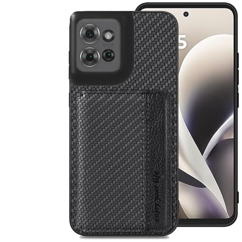 for Motorola Moto G Power 2026 Case Wallet with Card Holder Black | Shockproof Protective Phone Cases Cover, Carbon Fiber Pattern Design, Built-in 2 Credit Card Slots, Hidden Magnetic Closure - color: Black